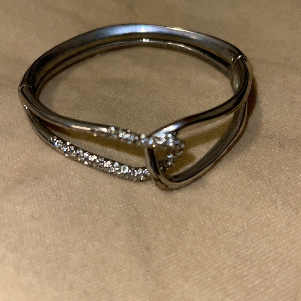 Alexis Bittar Miss Havisham interlocking silver-tone crystal bracelet